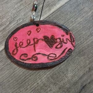 Pink and Brown 'Jeep Girl' Car Freshener